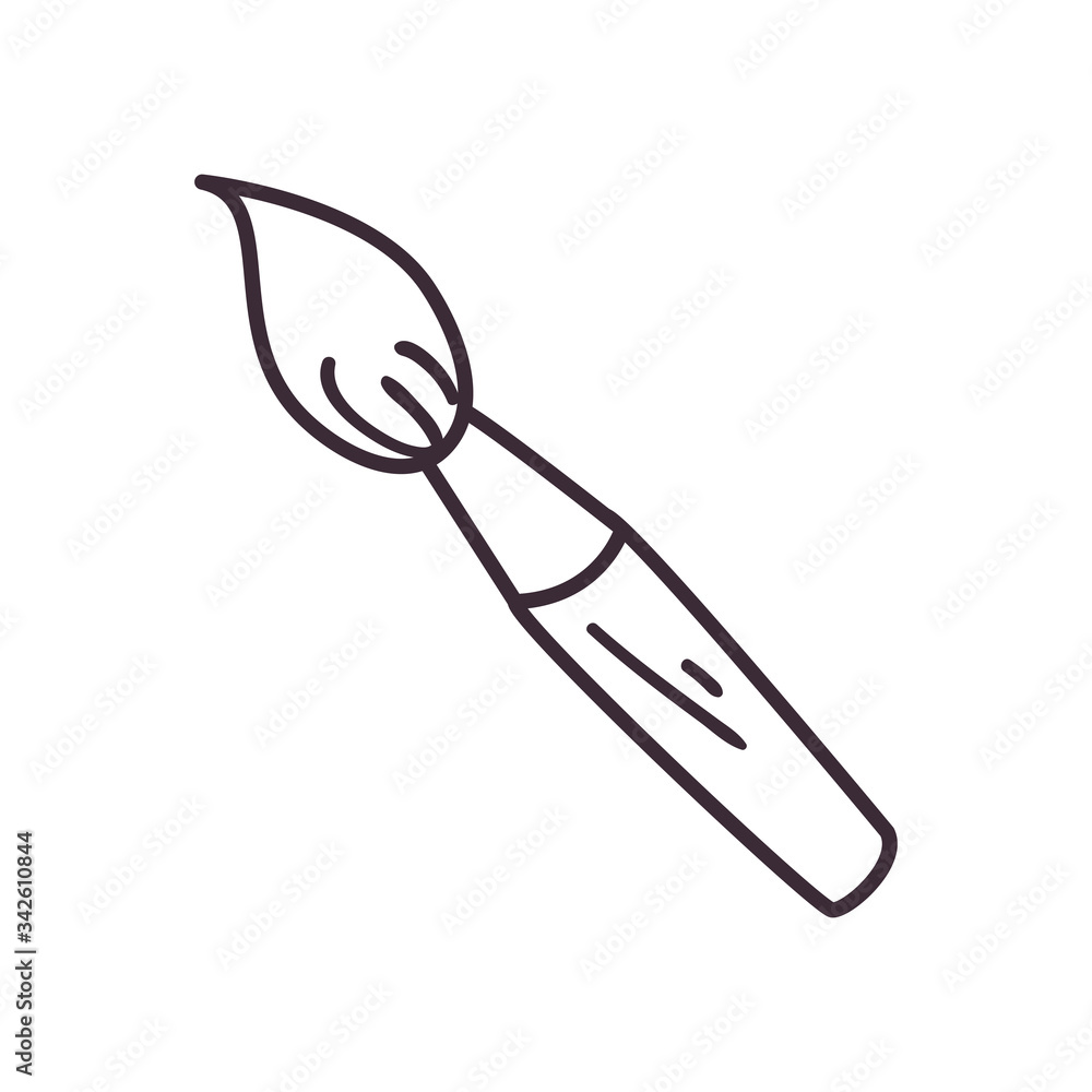 Paint brush line style icon vector design Paint brush line style icon vector design