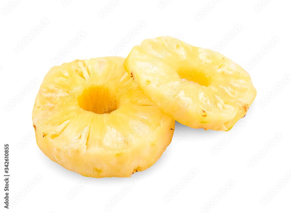 slice pineapple fruit isolated on white background slice pineapple fruit isolated on white background