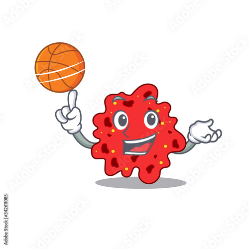 Gorgeous streptococcus pneumoniae mascot design style with basketball