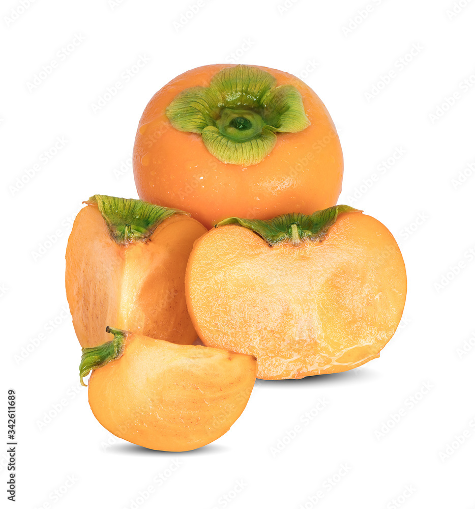 persimmons isolated on white background persimmons isolated on white background