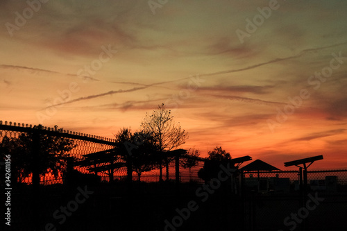 Beautiful Sunset time with silhouette in Sacramento, CA