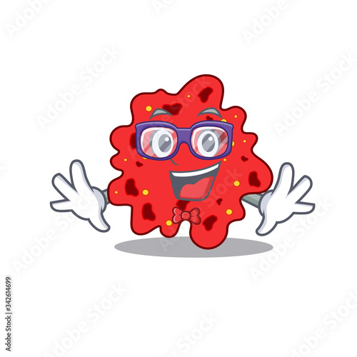 Mascot design style of geek streptococcus pneumoniae with glasses