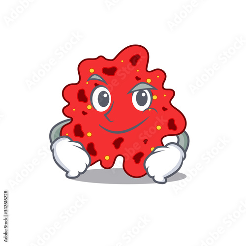 A mascot design of streptococcus pneumoniae having confident gesture