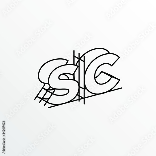 Initial Letter SC with Architecture Graphic Logo Design