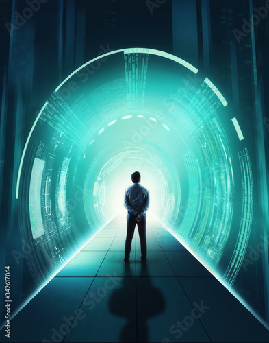 Cyber tunnel futuristic