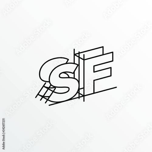 Initial Letter SF with Architecture Graphic Logo Design