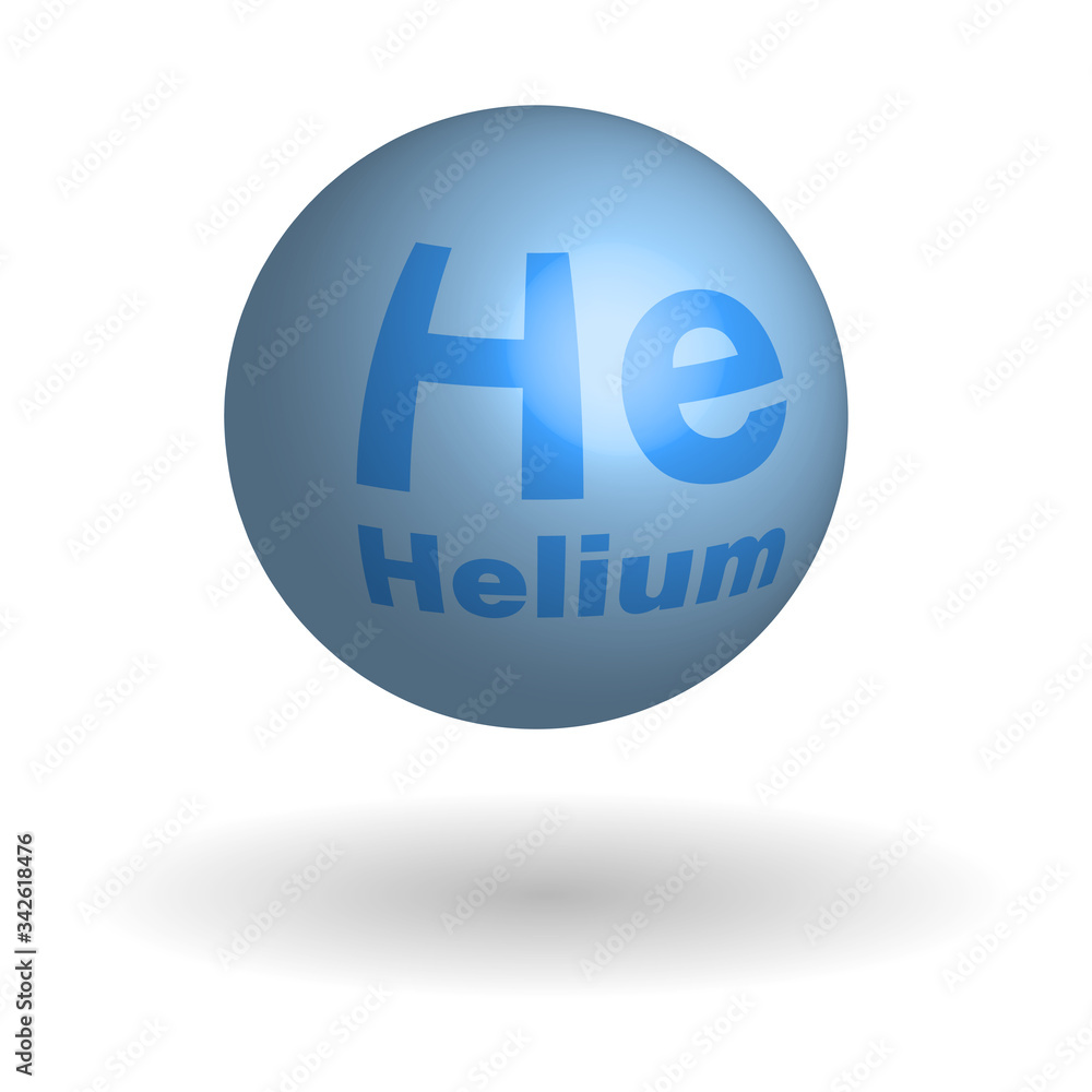 Round helium molecule, chemical element of the periodic table. Isolated vector on white background Round helium molecule, chemical element of the periodic table. Isolated vector on white background