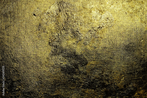 Old golden antique texture. Yellow-brown canvas texture, handmade flax. Potal.