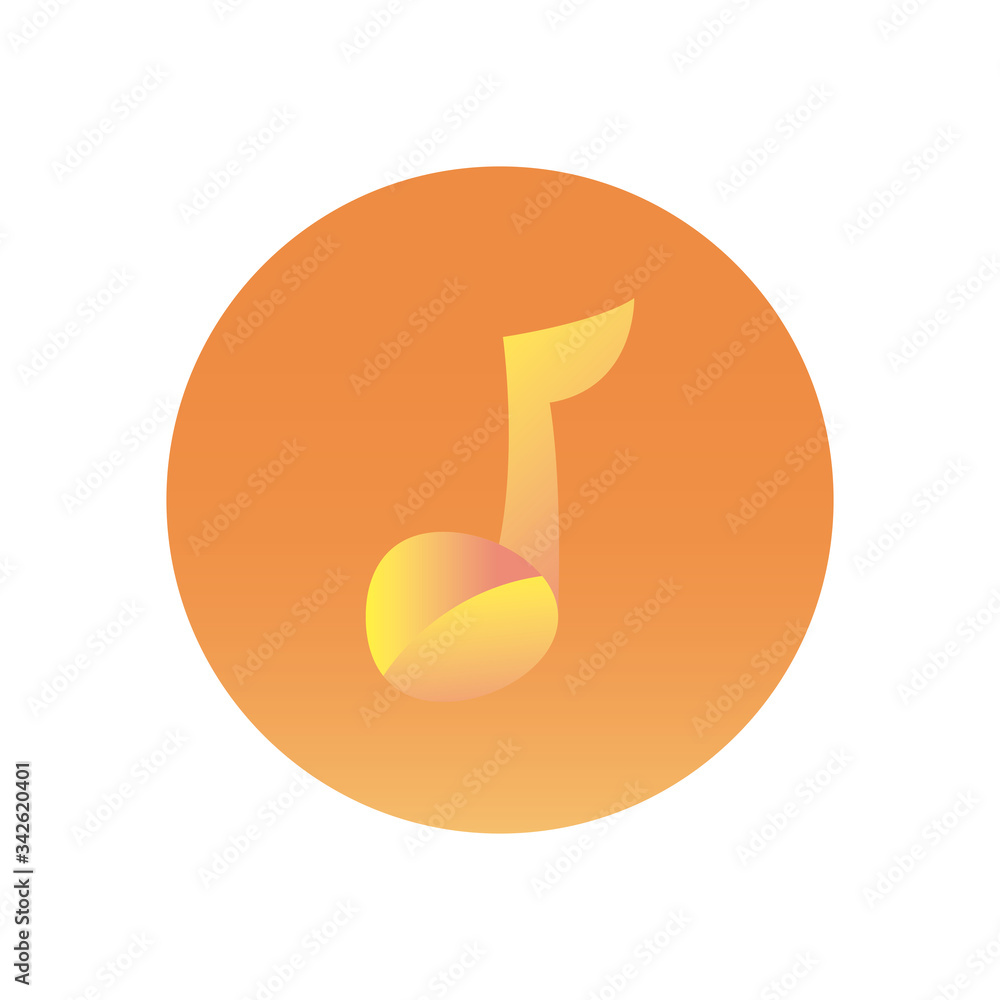 Music note gradient style icon vector design Music note gradient style icon vector design