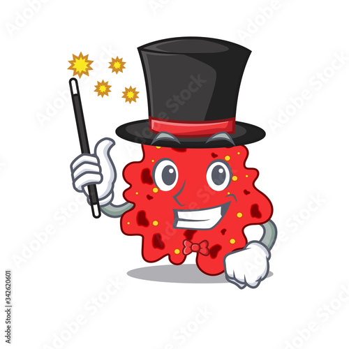 An attractive Magician of streptococcus pneumoniae cartoon design