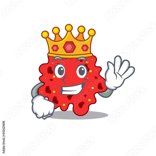 A Wise King of streptococcus pneumoniae mascot design style