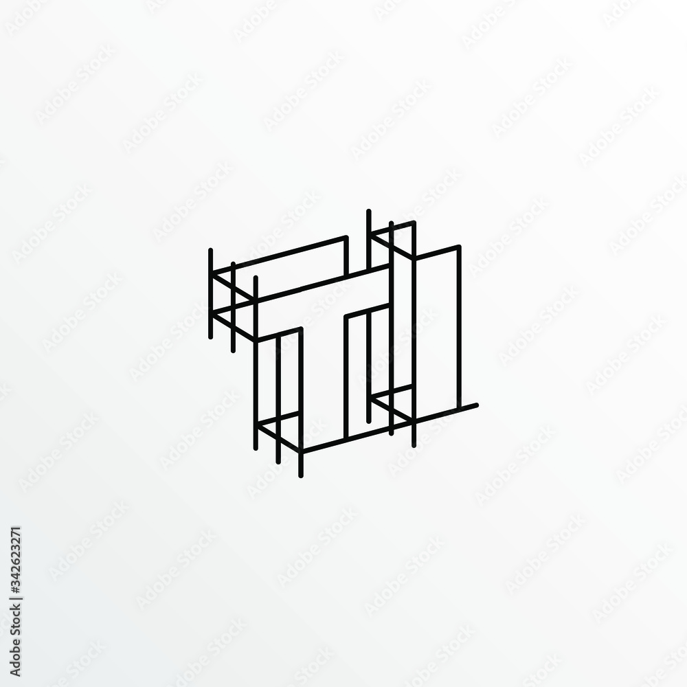 Initial Letter TI with Architecture Graphic Logo Design Initial Letter TI with Architecture Graphic Logo Design