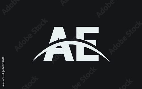 AE or EA and A, E Uppercase Letter Initial Logo Design, Vector Template