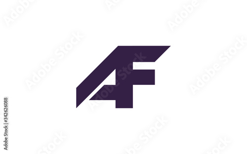 AF or FA and A, F Uppercase Letter Initial Logo Design, Vector Template