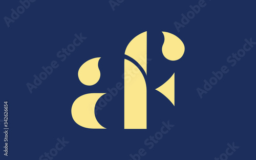 af or fa and a, f Lowercase Letter Initial Logo Design, Vector Template photo