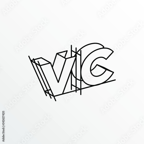 Initial Letter VC with Architecture Graphic Logo Design