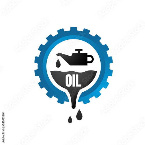 oil change logo vector icon with circle arrow sign symbol