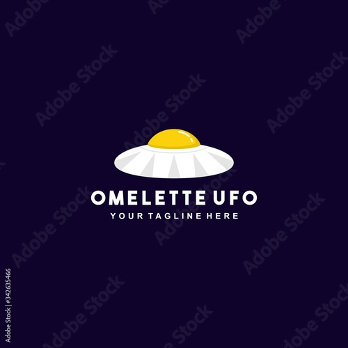 Omelette ufo flat logo design
