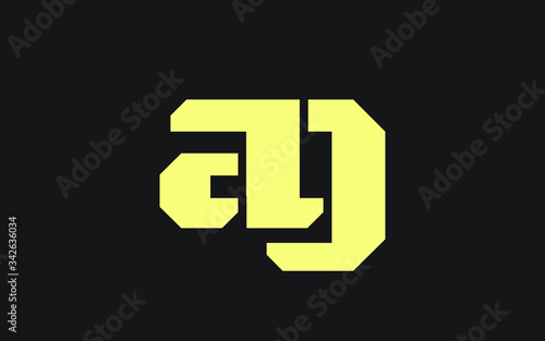 ag or ga and a, g Lowercase Letter Initial Logo Design, Vector Template