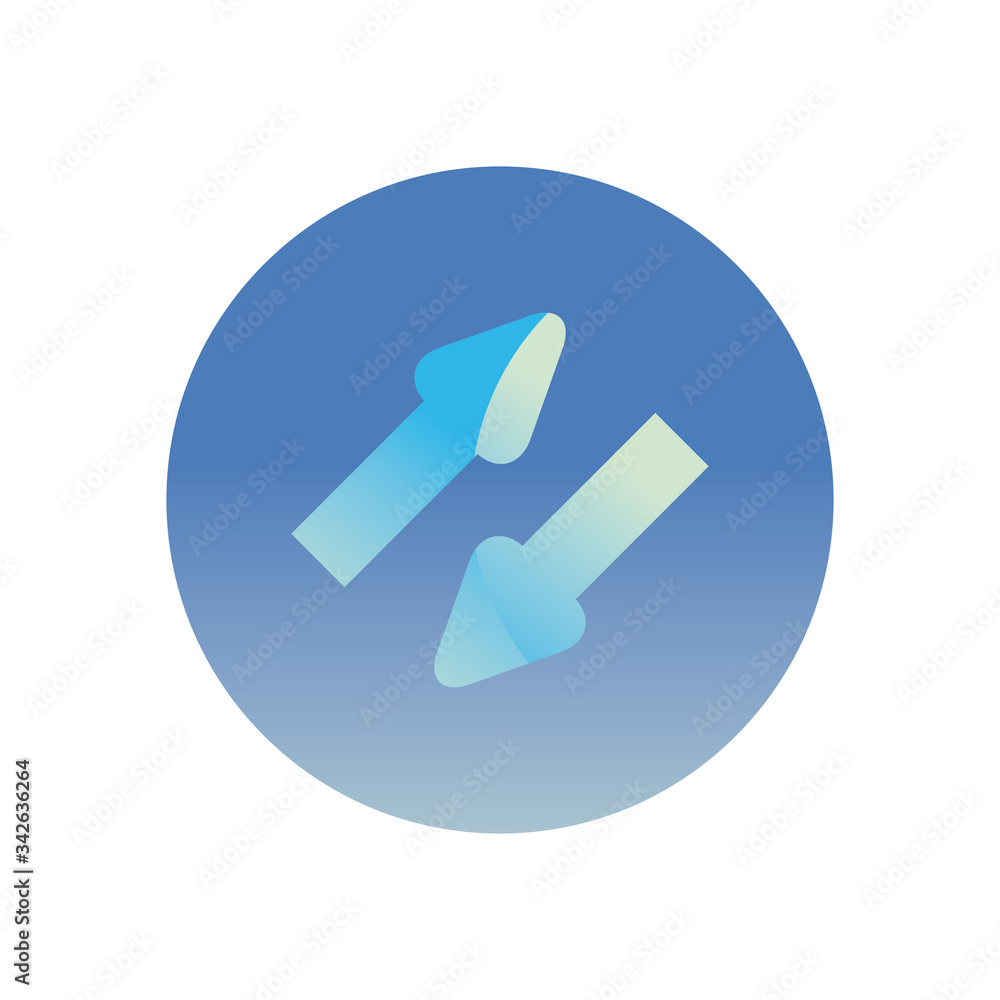 Up and down arrows gradient style icon vector design Up and down arrows gradient style icon vector design