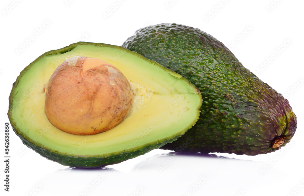 Avocado healthy fresh fruit from nature isolated on a white background.