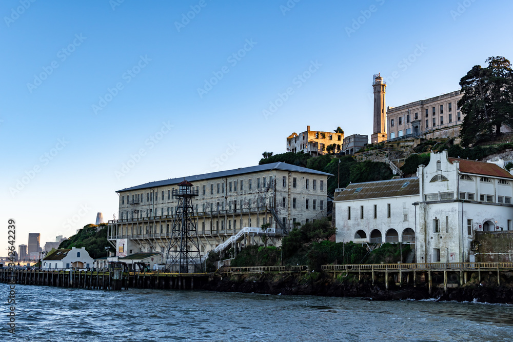 Guardhouse Sally Port and Barracks Apartment at Alcatraz Island Prison, San Francisco California USA, March 30, 2020