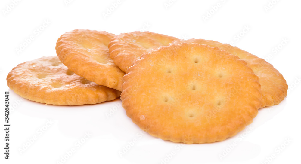 Crackers isolated on white background. Crackers isolated on white background.