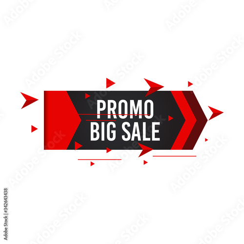Promo Big Sale banner for black Friday campaign. Discount label and best offer tag. Set of trendy banner with flat color and geometric shape. Vivid background template with title text for banner.