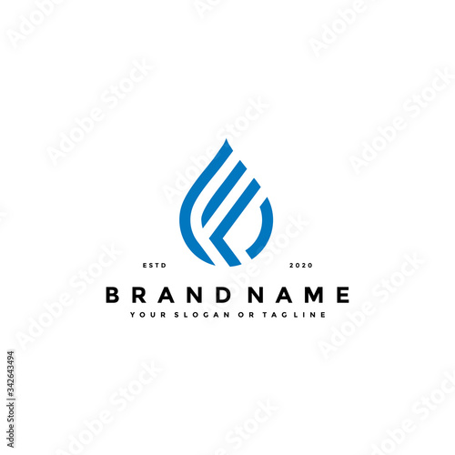 Letter F Water Drop Logo design vector