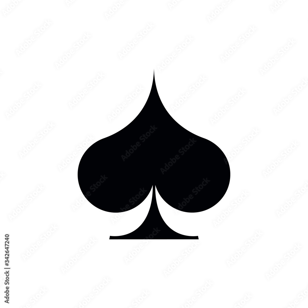 Poker playing card suit Spades outline shape single icon. Spades suit deck of playing cards used for ace in Las Vegas royal casino. Single icon illustration isolated on white. Drawing pic for tattoo. Poker playing card suit Spades outline shape single icon. Spades suit deck of playing cards used for ace in Las Vegas royal casino. Single icon illustration isolated on white. Drawing pic for tattoo.