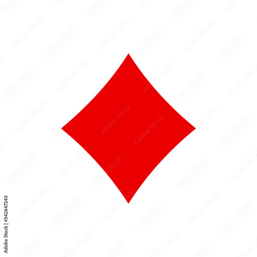 Obraz premium Kart do gry pokera garnitur czerwone diamenty zarys kształtu pojedynczą ikonę. Diamentowa talia kart do gry używanych jako as w kasynie w Las Vegas. Pojedyncza ikona ilustracja na białym tle. Rysowanie zdjęcia do tatuażu