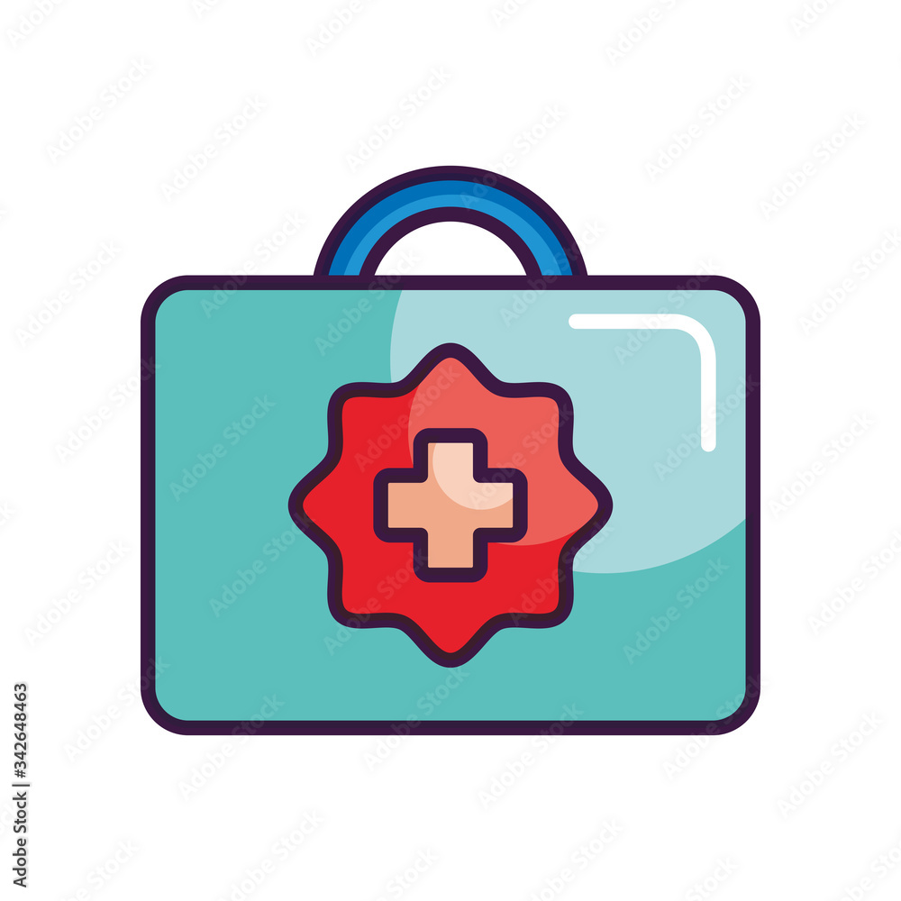 first aid kit icon, line color style first aid kit icon, line color style