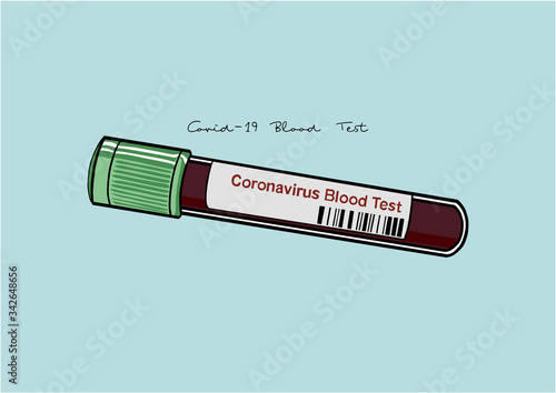 Vector Illustration of Coronavirus / COVID-19 Blood Test