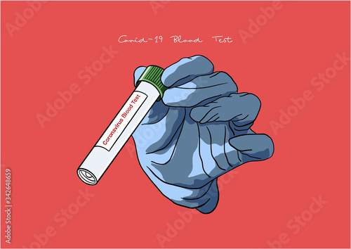 Vector Illustration of Coronavirus / COVID-19 Blood Test	