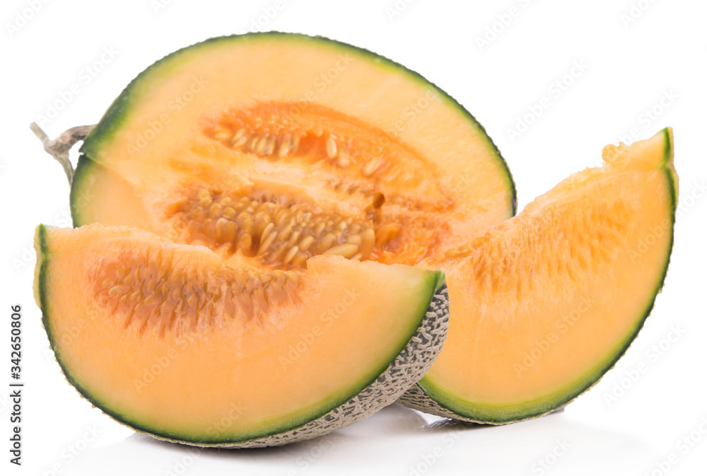 Melon slice healthy fresh fruit from nature isolated on a white background. Melon slice healthy fresh fruit from nature isolated on a white background.