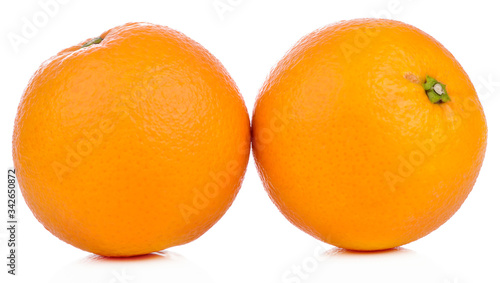 Orange healthy fresh fruit from nature isolated on a white background.