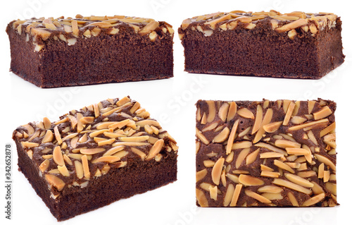 Set brownies isolated on the white background.