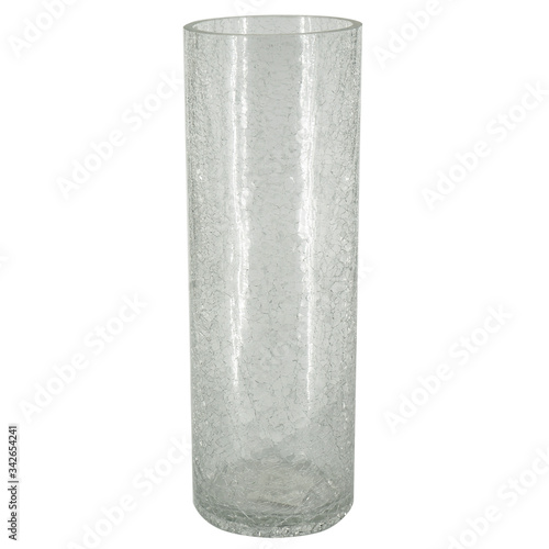 Photography Glass vase with crackle effects isolated
