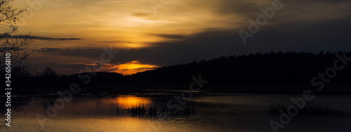 Evening Lake on Sunset in Ukraine