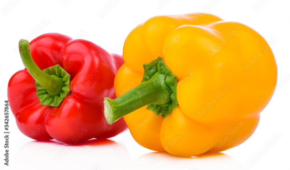 pepper sweet red,and yellow healthy fresh vegetable from nature isolated on a white background. pepper sweet red,and yellow healthy fresh vegetable from nature isolated on a white background.
