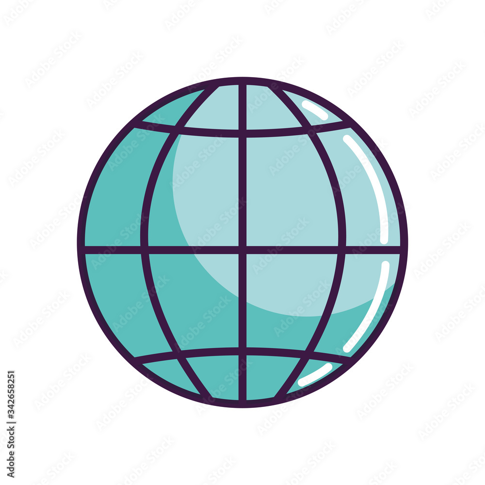 global sphere icon, line color style global sphere icon, line color style