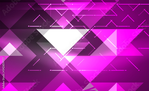 Abstract background  mosaic triangle pattern with transparent effects on glowing neon shiny backdrop. Vector Illustration For Wallpaper  Banner  Background  Card  Book Illustration  landing page