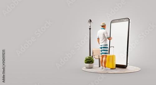 Unusual 3d illustration smart phone application