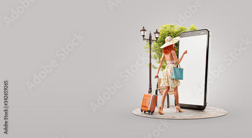 Unusual 3d illustration smart phone application