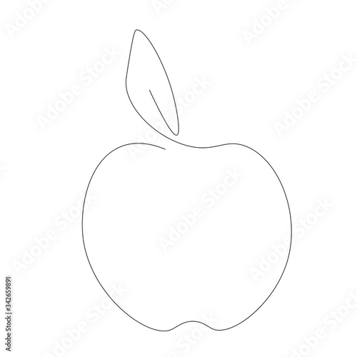 Apple fruit icon or logo line drawing  vector illustration