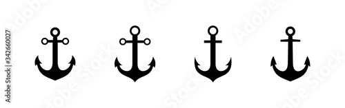 Anchor icons set. Anchor symbol logo. Anchor marine icon.