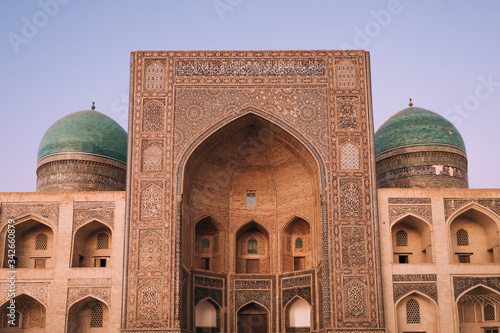 Middle Asia. Uzbekistan Bukhara. Summer. Eastern mosque. Poi Kalyan complex. The main building. 