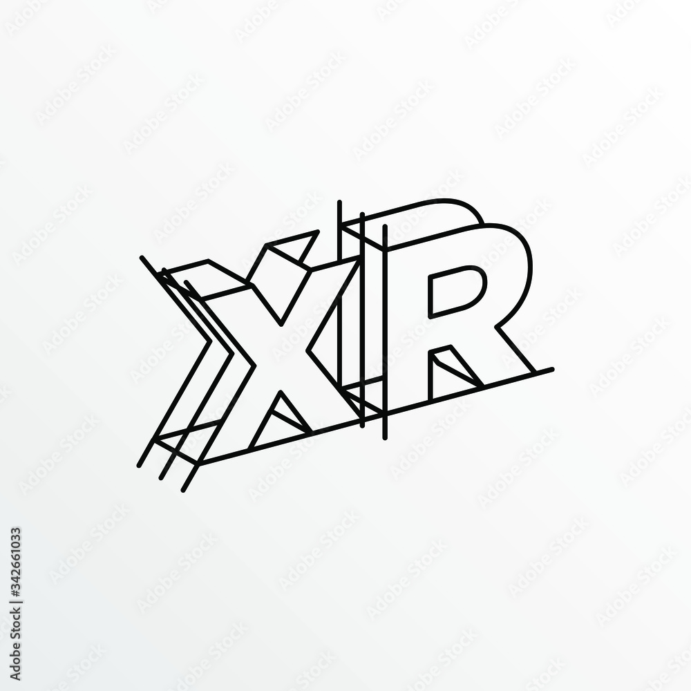 Initial Letter XR with Architecture Graphic Logo Design Initial Letter XR with Architecture Graphic Logo Design