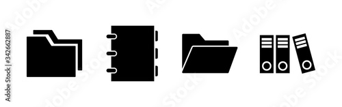 Archive folders icons set. binders vector icon