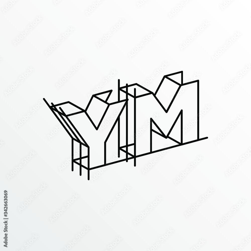 Initial Letter YM with Architecture Graphic Logo Design Initial Letter YM with Architecture Graphic Logo Design